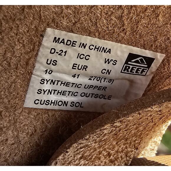 Reef Womens Brown Cushion Sol Diagonal T Strap Flip Flop Sandals Size 10 Leopard - Picture 7 of 7